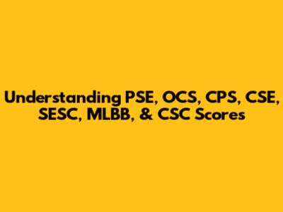 Understanding PSE, OCS, CPS, CSE, SESC, MLBB, & CSC Scores