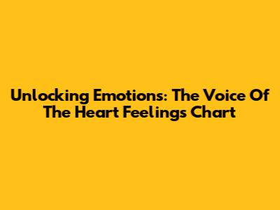 Unlocking Emotions: The Voice Of The Heart Feelings Chart