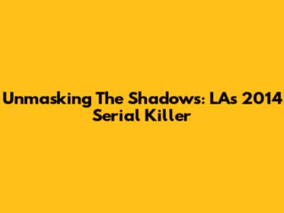 Unmasking The Shadows: LA's 2014 Serial Killer