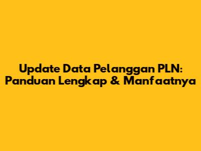 Update Data Pelanggan PLN: Panduan Lengkap & Manfaatnya