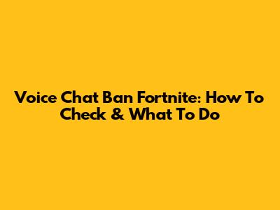 Voice Chat Ban Fortnite: How To Check & What To Do