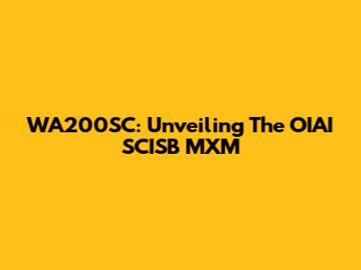 WA200SC: Unveiling The OIAI SCISB MXM