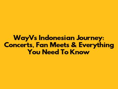 WayV's Indonesian Journey: Concerts, Fan Meets & Everything You Need To Know