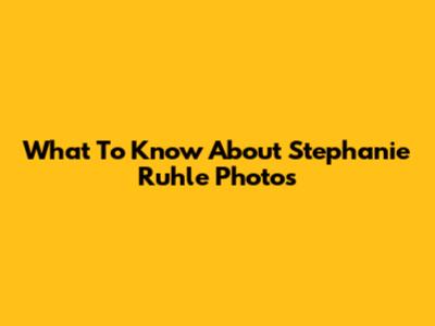 What To Know About Stephanie Ruhle Photos
