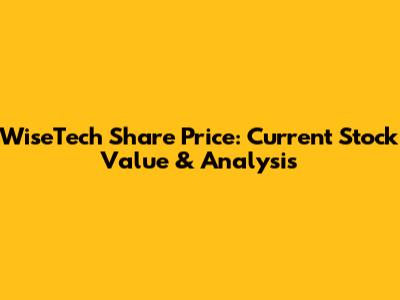 WiseTech Share Price: Current Stock Value & Analysis