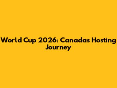 World Cup 2026: Canada's Hosting Journey