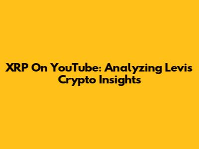 XRP On YouTube: Analyzing Levi's Crypto Insights
