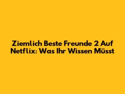 Ziemlich Beste Freunde 2 Auf Netflix: Was Ihr Wissen Müsst